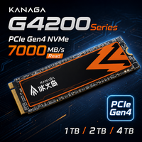 KANAGA SSD M.2 2280 NVMe Berkinerja Tinggi 1TB 2TB 4TB PCIe Gen4 7000MB/s TLC Internal Solid State Drive untuk Workstation Desktop