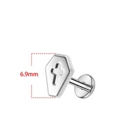 Neo-gótico ASTM F136 titanio cuerpo Piercing joyería ataúd oreja Piercing Stud Daith lóbulo cartílago nariz Stud