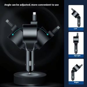 3 in 1 Retractable Car Charger Usb <b>Type</b> <b>C</b> <b>Cable</b> <b>Charging</b> Cord PD 30W Cigarette Lighter Adapter for Mobile Phone - Product Image 6