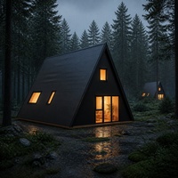 Cabane préfabriquée de luxe S780 en forme de A pour l'hôtellerie maritime et en zone intérieure, projet de production en usine pour les opérateurs