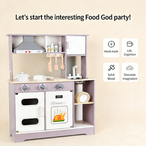 ชุดของเล่นครัวไม้สำหรับเด็กก่อนวัยเรียน สีฟ้า ขายส่ง พร้อ<span class=keywords><strong>ม</strong></span>เครื่องจำลองเชฟ เตาแก๊ส และเตาไฟฟ้า - Product Image 6