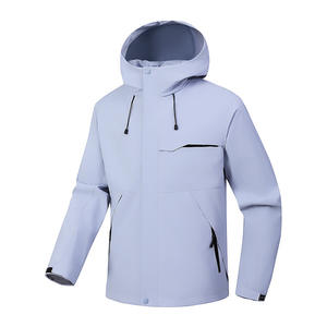 <span class=keywords><strong>Veste</strong></span> coupe-vent <span class=keywords><strong>imperméable</strong></span> pour hommes et femmes avec capuche de sport détachable et col montant pour le voyage - Product Image 2