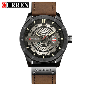 CURREN 8301, reloj de cuarzo para hombre de negocios, resistente al agua, calidad, fecha, calendario, correa de cuero, reloj de pulsera, compra a granel, Relojes - Product Image 2
