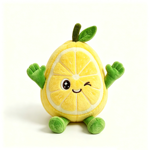 Cute Red Apple Plush Toy With Green Leaves And Limbs Soft Stuffed Animal For Kids 3 Years And Above Unisex - Product Image 4