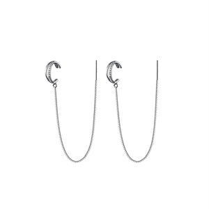 Ligne d'oreille à franges croisées Premium Sense en argent sterling en gros Boucles d'oreilles à <span class=keywords><strong>clip</strong></span> d'oreille à diamants géométriques irréguliers intégrées - Product Image 5