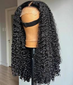 Vendeur en gros de perruques de cheveux bouclés bruts birmans, perruques de cheveux humains bouclés profonds avec fermeture en dentelle transparente, densité 180% 200% 250% - Product Image 1