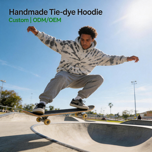Felpa con Cappuccio Tie-Dye Personalizzata HuaYi Certificata GOTS&OEKO-TEX, Oversize Pesante in Cotone Organico per Skate e Streetwear, Servizio OEM - Product Image 1