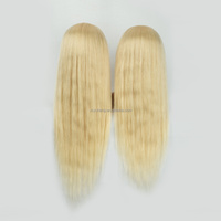 613 # Blonde gros 100% vrais cheveux Mannequin tête d'entraînement avec cheveux cosmétologie tête de poupée coiffeur Mannequin pratique tête