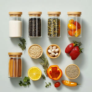 Frascos de Vidrio de Lujo con Tapa de Bambú, Frascos Cuadrados Esmerilados para Crema o Miel, Organizador, Frascos Pequeños con Tapa de Madera - Product Image 2