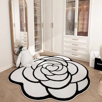 Tapis de sol en imitation cachemire Camellia, forme spéciale, résistant aux taches, pour table basse, chaise de maquillage, couverture de chevet de chambre à coucher