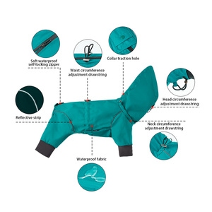 Manteau de pluie réfléchissant en polyester solide pour chien avec couvre-jambes, imperméable, réversible, vêtements d'hiver de luxe pour grands animaux de compagnie, pour Whippet - Product Image 2