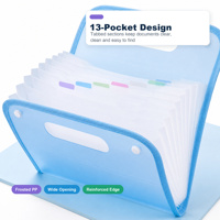 Classeur extensible portable A4 en gros, 13 pochettes, organiseur de documents accordéon portable pour l'école et le bureau, OEM ODM
