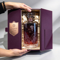 Boîte d'emballage pour vin en carton rigide à double ouverture avec insert découpé sur mesure pour spiritueux, champagne, présentation de cadeaux de luxe