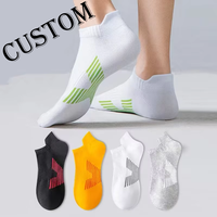 Chaussettes de sport décontractées élastiques personnalisées pour hommes, idéales pour le basketball et la course, avec logo sur le dessous, couleurs et tailles personnalisables