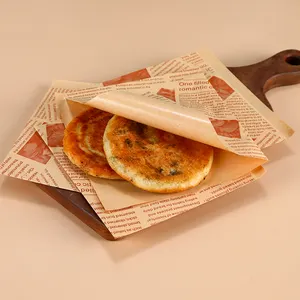 Emballages jetables sacs à double ouverture pour bretzel sacs à emporter en papier de soie alimentaire résistant à l'huile pour sandwichs et beignets pour boulangerie