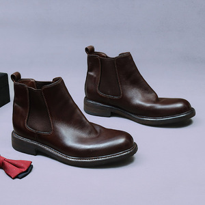Botas de Tobillo de Cuero Especializado para Hombre, Estilo Chelsea con Suela Gruesa, Botas de Montaña, Botas Cortas, Novedad 2026 - Product Image 6