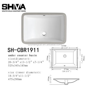 Lavabo rectangulaire <span class=keywords><strong>en</strong></span> céramique, salle de bain, vasque <span class=keywords><strong>sous</strong></span> le comptoir, armoire de lavage à main, éviers de 20 pouces avec certificat CUPC - Product Image 2