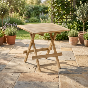 Solid Teak Square Folding Dining <b>Table</b>-Waterproof Eco-Friendly Durable Modern Design for Indoor Use - Product Image 4