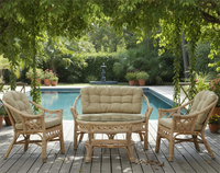 Ensemble de canapés modulaires Omara en rotin/osier - Meubles de salon élégants et confortables pour les salons modernes, les villas en plein air