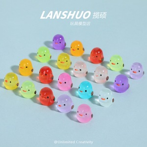 Figura de pollito de resina transparente Lanshuo, brilla en la oscuridad, muñeco de dibujos animados, decoración de escritorio, accesorios de joyería DIY - Product Image 3