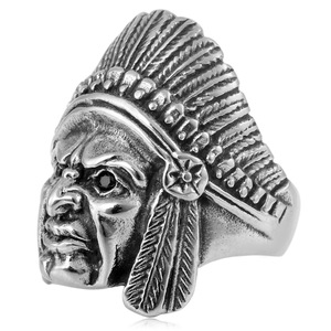 yunnique Men's <b>Titanium</b> Steel <b>Ring</b> Silver Face Design Black Eye Indian Style Jewelry Gift - Product Image 3