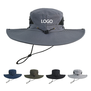 Cappelli da pescatore per escursioni all'aria aperta regolabili con Logo personalizzato a tesa larga cappello da pesca da uomo - Product Image 1