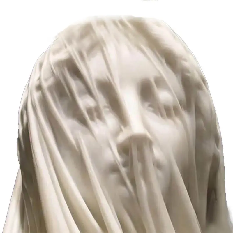 Estatua femenina abstracta de mármol blanco tallado a mano, moderna