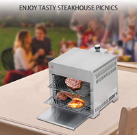 Grill au gaz propane infrarouge avec table en acier inoxydable de 1500 degrés pour une cuisson rapide des steaks, barbecue