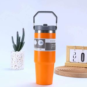 Stainless Steel Vacuum Insulated Tumbler 30Oz 890Ml With Lid Travel Mug Blue Minimalist Design - Product Image 3