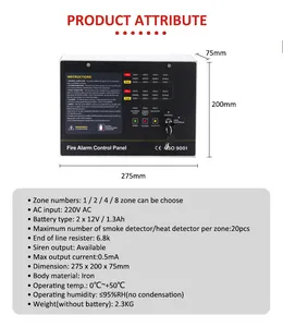 Sistem panel kontrol Alarm kebakaran komersial sistem alarm kebakaran konvensional perlengkapan Pemadam Kebakaran untuk keamanan hotel