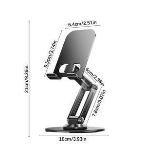 High Quality Metal Flexible <b>Desktop</b> Cell Phone <b>Stand</b> Holder 360 Rotating Adjustable Height Angle Foldable Premium Phone <b>Stand</b> - Product Image 5