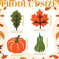 24 décorations d'automne en feutre pour arbres, ornements suspendus en forme de feuilles d'érable et de citrouille pour Thanksgiving et la récolte