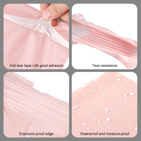 Sacs d'expédition rose clair personnalisés avec logo pour vêtements, enveloppes postales auto-adhésives en polyéthylène pour l'envoi postal