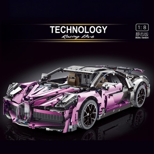 Set di Blocchi da Costruzione per Auto da Corsa Supercar in Scala <span class=keywords><strong>1</strong></span>:8, Modello Statico Elettroplaccato ad Alta Definizione, Kit DIY per Adulti e Bambini da Collezione - Product Image 2