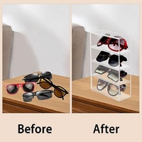 Organizador de Gafas de Sol de Acrílico, Estuche Transparente para Exhibir Gafas de Sol, Gafas, Relojes, Joyas y Accesorios Pequeños