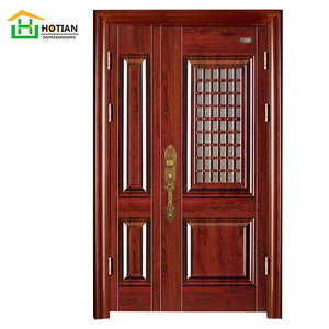 <span class=keywords><strong>Puerta</strong></span> principal de acero con diseño de una <span class=keywords><strong>puerta</strong></span> y media, nuevo estilo, con cristal de seguridad - Product Image 3
