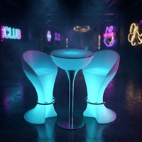 Chaise de bar LED, tabouret haut, changement de couleur RGB, télécommande, étanche, plastique PE, pour salon, KTV, hôtel, mobilier de bar LED
