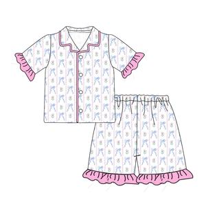 नए आगमन बुटीक बच्चों के कपड़े शिशु शिशु लड़कियों के लिए उड़ने वाली आस्तीन वाली शर्ट और छोटे कपड़े - Product Image 3