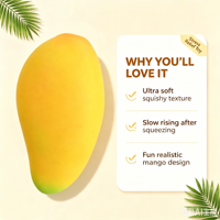 Jouet Squishy Simulation Mangue Ultra Doux à Remontée Lente, Jouet Sensoriel Anti-Stress à Presser en Forme de Fruit, Cadeau pour 14 ans et plus, Vente en Gros