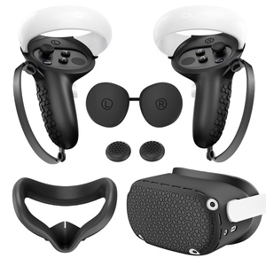 L'ensemble d'accessoires pour Meta for Quest 2 comprend un <span class=keywords><strong>masque</strong></span> facial hôte en silicone et un capuchon de manette de contrôleur pour les joueurs de jeu VR - Product Image 5