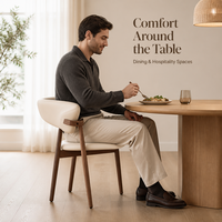 Chaise de salle à manger nordique en bois massif, design minimaliste italien moderne du milieu du siècle, modèle 2026, revêtement en cortex, dossier haut de gamme