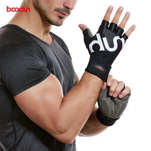Breathable Gym Gloves with <b>Long</b> Wrist Strap Anti <b>Slip</b> Half Finger Weightlifting Gloves - Product Image 2