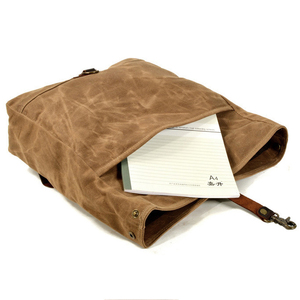 Sac en toile cirée pour hommes, mallette verticale en cuir, sac à main, Vintage - Product Image 5