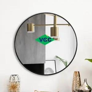 VGC 좋은 가격 공장 대형 블랙 금속 프레임 거울 블랙 프레임 원형 거울 금속 프레임과 대형 원형 거울