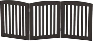 Puerta para mascotas independiente para perros, corralito de madera para perros, para puertas, casa, barrera interior, valla de seguridad de madera plegable para perros con 4 paneles - Product Image 5