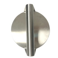 Presse-burger personnalisée de marque CL, en acier inoxydable léger et robuste, avec poignée métallique, fond plat de 2 mm et 160 mm de diamètre, pour grillades