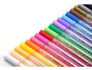 Juego de rotuladores acrílicos a base de agua impermeables de 12/18 colores para dibujo DIY en tela de cerámica de piedra-marcadores artísticos - Product Image 6