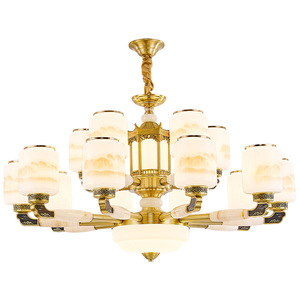 Chinese Style Chandelier Led Multi Head Round Jade Lamp For Living Room Bedroom Dining Room Study Home <b>Lighting</b> - Product Image 4