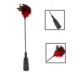 Juguete sexual BDSM, pluma corta larga con paleta de cuero de murciélago, látigo de Bondage para cosquillas, juguetes para coquetear - Product Image 3