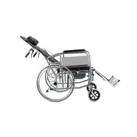 Silla de Ruedas Plegable Manual de Acero Inoxidable de Alta Calidad para Uso Hospitalario y Recuperación, Marca Medco